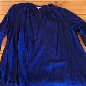 Crown & Ivy 3X dress blouse long sleeve royal blue